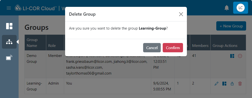 Groups can be deleted