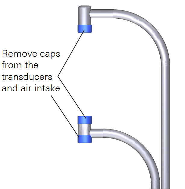 Remove the caps from transducers and the air intake before deploying the LI-710.