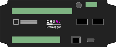 Representation of a Campbell Scientific CR6 datalogger.