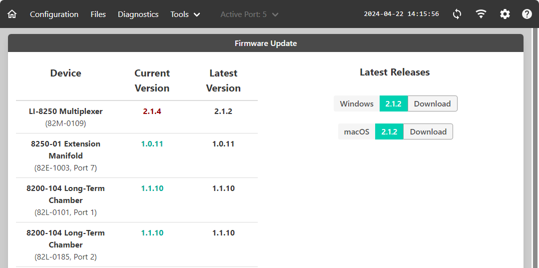 Firmware update for components