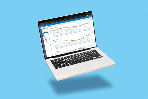 Laptop computer displaying the LI-COR Cloud software