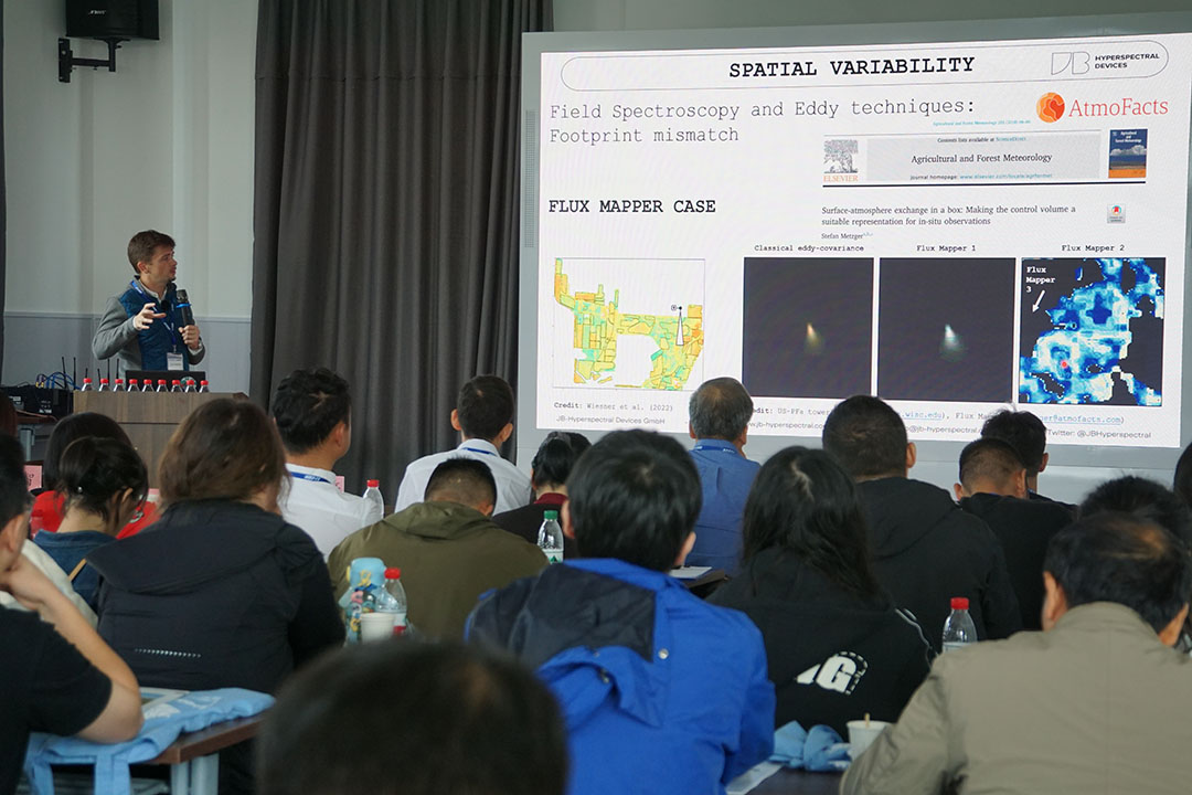 Paul Naethe speaking at the Eddy Covariance workshop